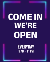 open sign  we’re open  come in we’re open Instagram Portrait template
