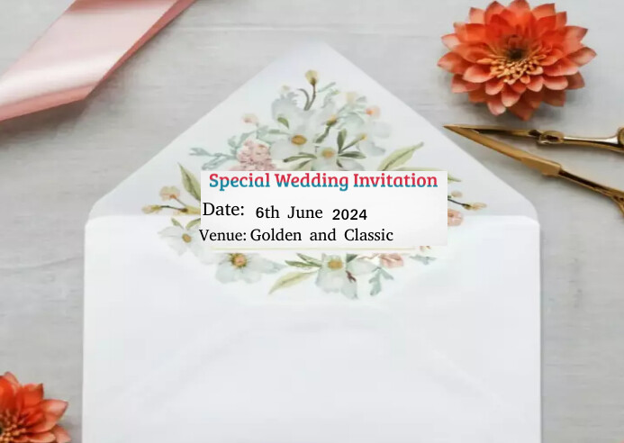 Opened envelope Postcard template