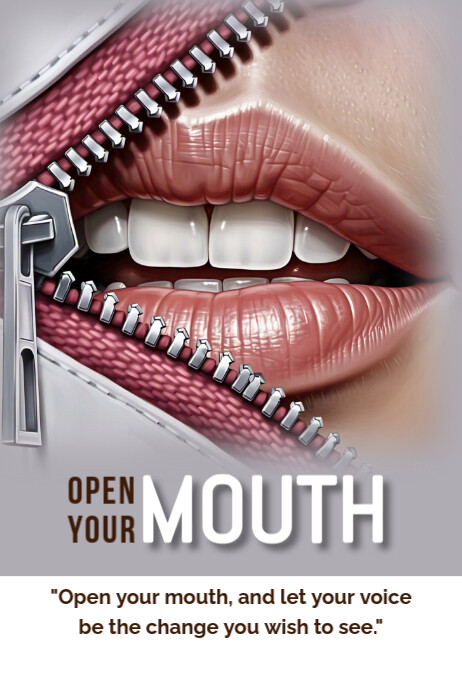 Opened mouth Cartaz template