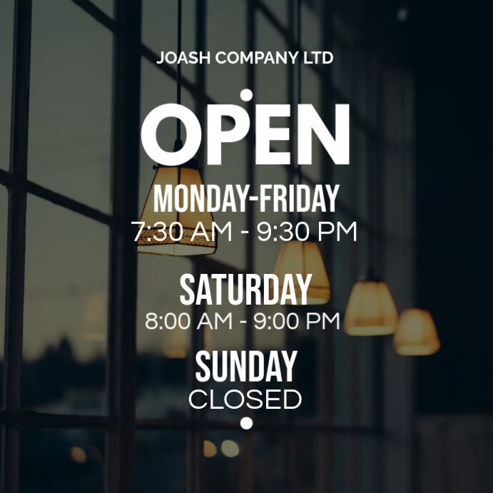 opening and closing hours flyer template เทมเพลต | PosterMyWall