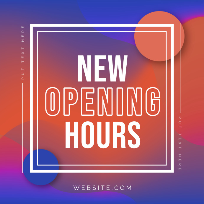 Open Time Baner Copy of OPENING HOURS | PosterMyWall