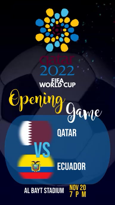 opening game, qatar world cup, fifa Instagram Story template