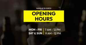 Noir Business Opening Hours ภาพที่แชร์บน Facebook Template