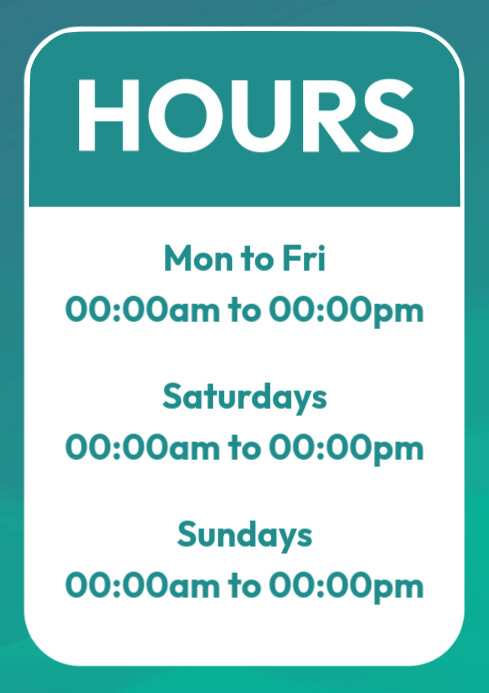 Opening Hours Template PosterMyWall