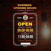opening hours Instagram Post template