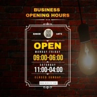 opening hours โพสต์บน Instagram template