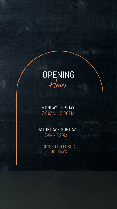 Reception Operating Hours opening hours Template | PosterMyWall