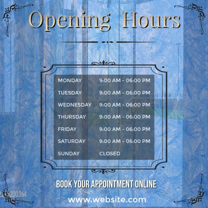Open Hours Layout Elegant Modern Corporate Opening Hours Template | PosterMyWall