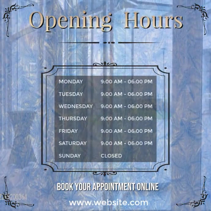 Copy of opening hours | PosterMyWall