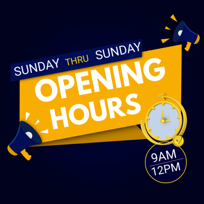 Program Hours Design OPENING HOURS Template | PosterMyWall
