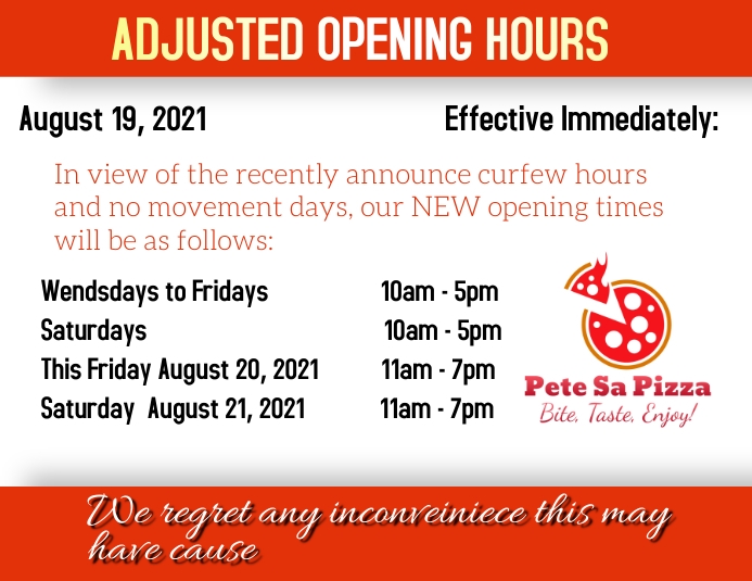 Opening Hours Template | PosterMyWall