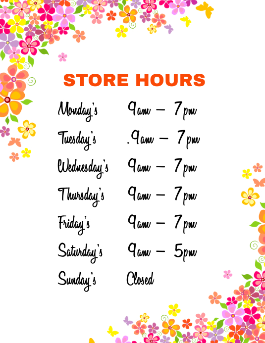Copy Of Opening Hours PosterMyWall copy-of-opening-hours-postermywall