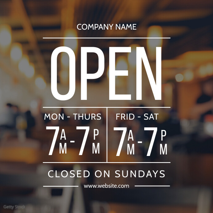 Restaurant Operating Hours Restaurant Opening Hours Template | PosterMyWall