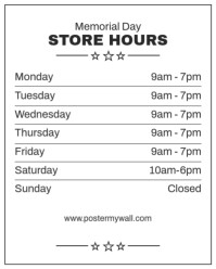 Opening Hours Or Business Hours Instagram Portrait template