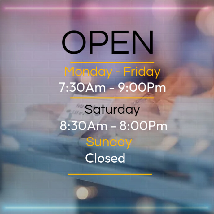 Open Hour Sing Copy of opening hours sign | PosterMyWall