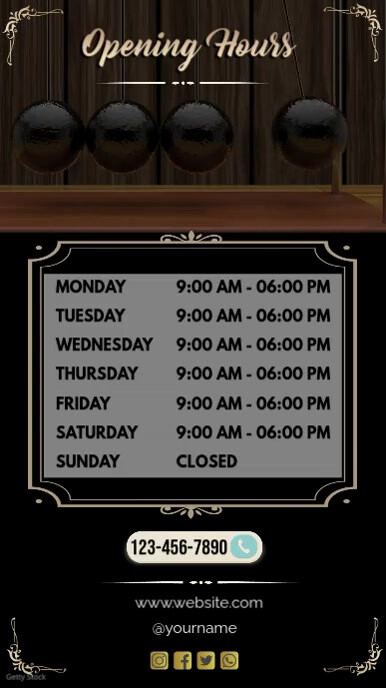 Open Hours Layout opening hours vertical Template | PosterMyWall