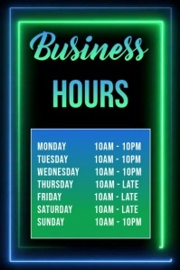 Opening Hours video template Poster