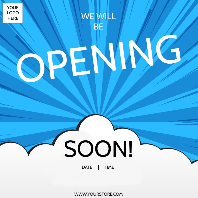 Opening Soon Format Blue Store Opening Instagram Ad Template | PosterMyWall