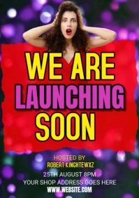 opening soon Re-launch party, retail A2 template
