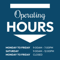 operating hours Instagram Post template
