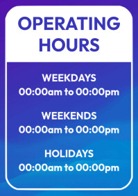 Computer Lab Operating Hours Poster Hours of operation Template | PosterMyWall