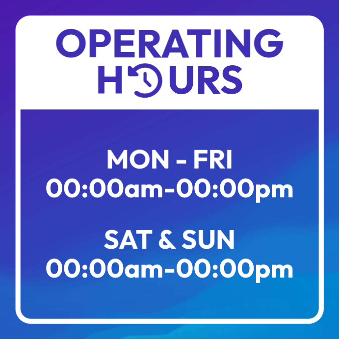 Operating Hours Rights Copy of operating hours Template | PosterMyWall