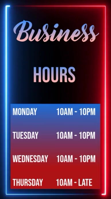 operating times Template | PosterMyWall