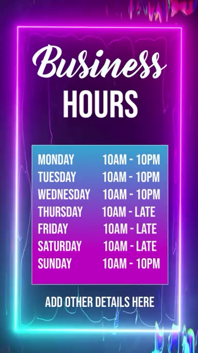 operating times display Template | PosterMyWall