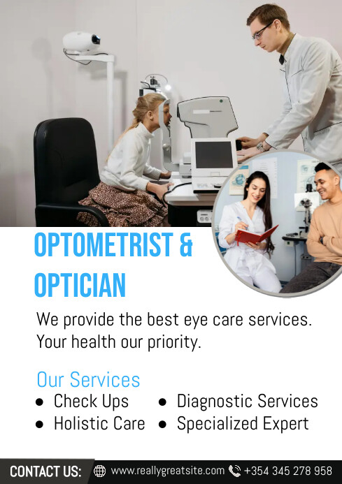 OPTOMETRIST AND OPTICIAN POST Template | PosterMyWall
