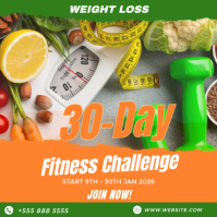 Orange 30 Days Weight Loss Challenge Instagram Post template