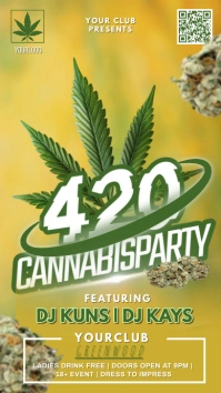 Orange 3d 420 Cannabis Party Instagram Story template