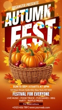 Orange 3d Autumn Festival Instagram Story template