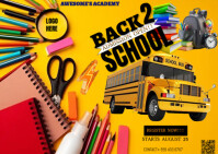 Orange 3d Back To School  Postcard template