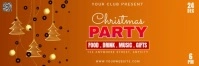 Orange 3d Christmas Party Tajuk Twitter template