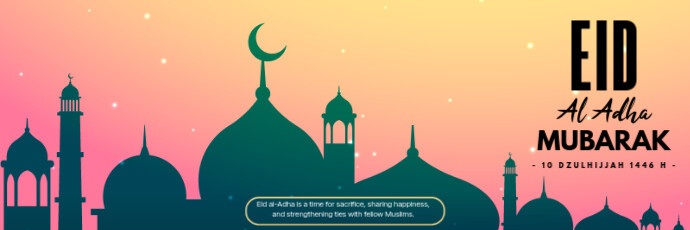 Orange 3d Eid Al Adha Tajuk Twitter template