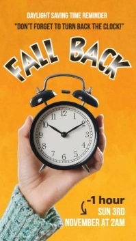 Orange 3d Fall Back Instagram Story template