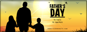 Orange 3d Father's Day Foto Sampul Facebook template