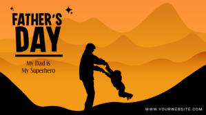 Orange 3d Father's Day Pos Twitter template