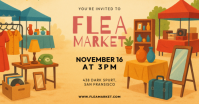 Orange 3d Flea Market Gambar Bersama Facebook template