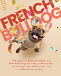 Brown French Bulldog Instagram Portrait Template