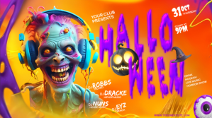 Orange 3d Halloween Party Digital Display (16:9) template