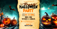 Orange Halloween Party Isithombe Esabiwe ku-Facebook Template