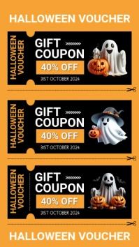 Orange 3d Halloween Voucher Instagram Story template