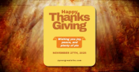 Orange 3d Happy Thanksgiving Sampul Acara Facebook template