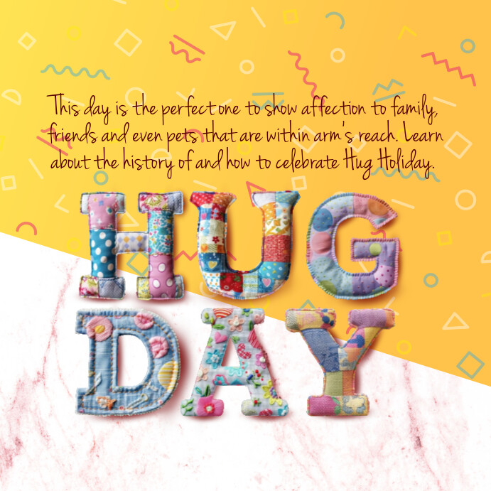 Orange 3d Hug Holiday Instagram Post Template | PosterMyWall