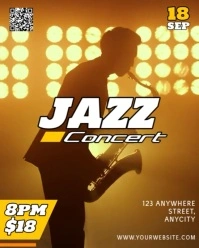Orange 3d Jazz Concert Instagram Portrait template