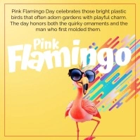 Orange 3d Pink Flamingo Day Instagram Post template