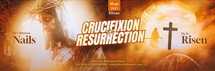 Resurrection Program Banner Orange 3d Resurrection Sunday Banner 2' × 6' Template | PosterMyWall