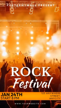 Orange 3d Rock Festival Reel Instagram template