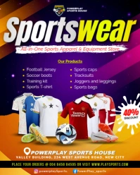 Orange 3d Sports Wear Apparel Store Football Soccer Jersey Sporting Goods Shop Promotion Flyer Templ Instagram Portrait template